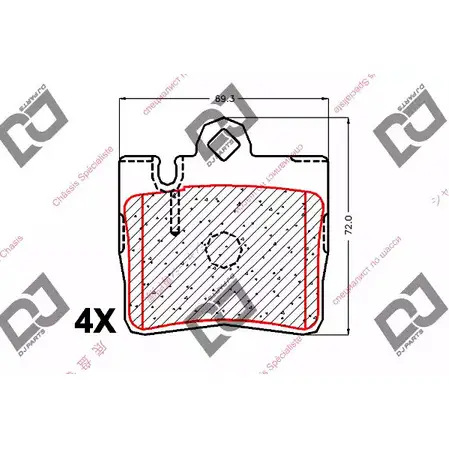 Тормозные колодки, дисковые, комплект DJ PARTS BP1965 85 5KLF 3435182 8VEN9