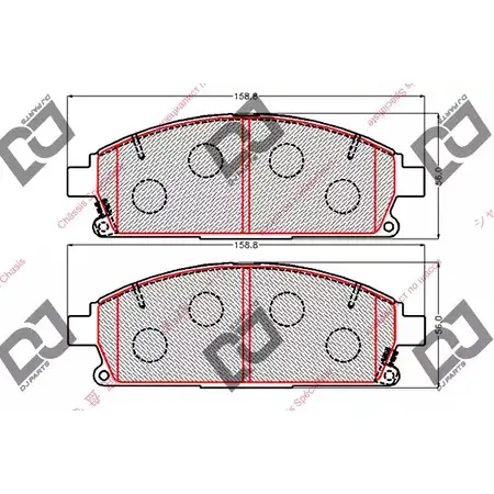 Тормозные колодки, дисковые, комплект DJ PARTS BP2145 3435310 WBR9 LB JRA1NMA изображение 0
