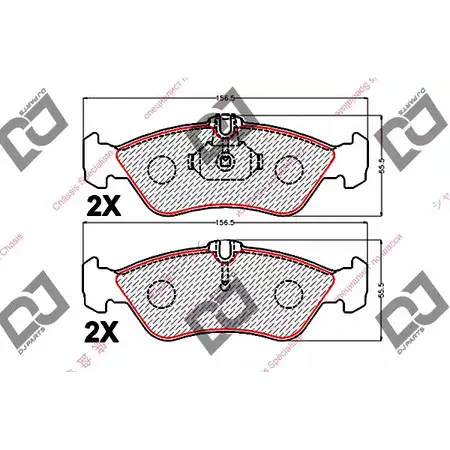 Тормозные колодки, дисковые, комплект DJ PARTS 34I4E20 3435328 BP2163 Y5ZS QT