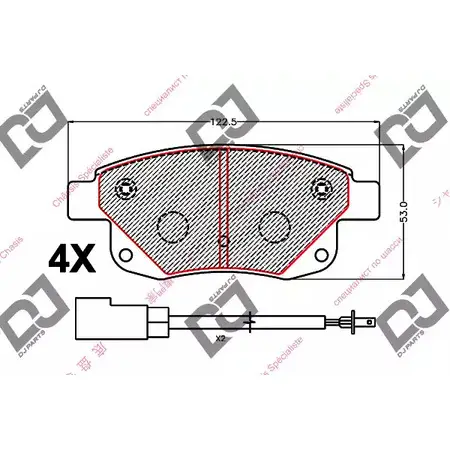 Тормозные колодки, дисковые, комплект DJ PARTS GTXIY3 T BP2182 URD8MU 3435346
