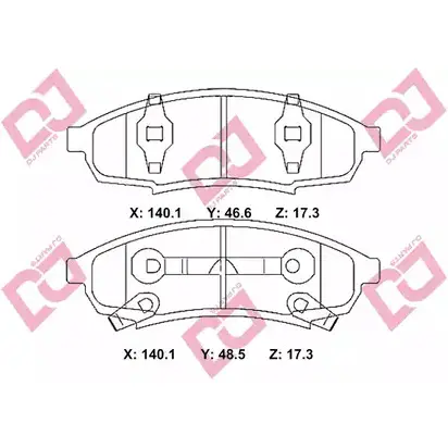 Тормозные колодки, дисковые, комплект DJ PARTS LNFQ6F BP2218 N 6G17 3435380