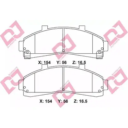 Тормозные колодки, дисковые, комплект DJ PARTS 3435453 JLX1XC BP2291 4JAM6 6H изображение 0