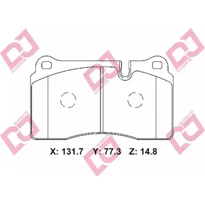 Тормозные колодки, дисковые, комплект DJ PARTS BP2332 08UT 9 E9CBE08 3435493