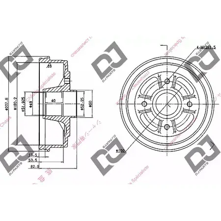 Тормозной барабан DJ PARTS PCJ5 ME 60HZITN 3435619 BR1042