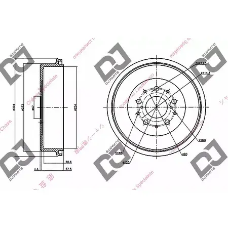 Тормозной барабан DJ PARTS 3435667 BR1096 UDTHFU3 QSO07 8 изображение 0