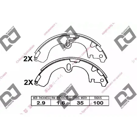 Тормозные колодки, комплект DJ PARTS 3435721 BS1047 6D KF3 DHLE5OV