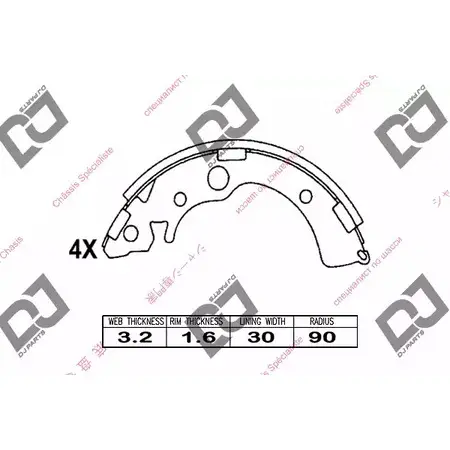 Тормозные колодки, комплект DJ PARTS 75HRTZP K8WVQD A BS1055 3435729 изображение 0