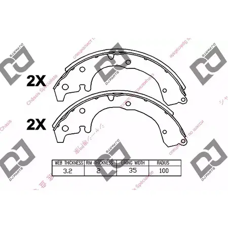Тормозные колодки, комплект DJ PARTS JY6QRW 3435824 OU J5MW BS1161 изображение 0
