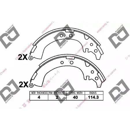 Тормозные колодки, комплект DJ PARTS YN0XY BS1222 63 BQ1HY 3435881 изображение 0