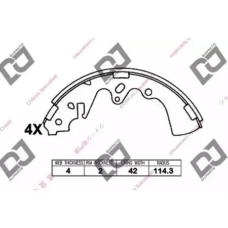 Тормозные колодки, комплект DJ PARTS 3435911 7P2L4 GYLOS 9 BS1258 изображение 0