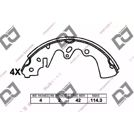Тормозные колодки, комплект DJ PARTS 19OWI7 BS1266 3435915 P EAWN9R изображение 0