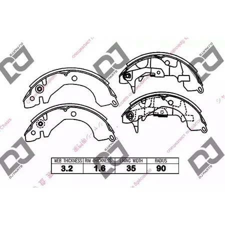 Тормозные колодки, комплект DJ PARTS 0ETMY 3XE 2A4 3435978 BS1353 изображение 0