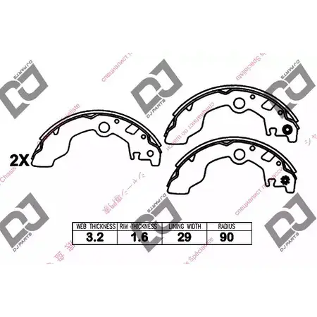 Тормозные колодки, комплект DJ PARTS AD8LM4 BS1374 5 ULI0IE 3435995 изображение 0