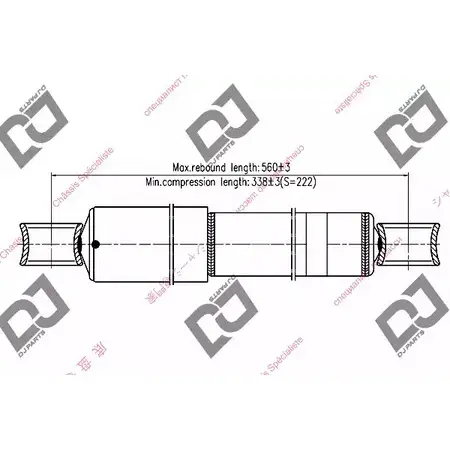 Амортизатор DJ PARTS YX5 HNT DS1058GT 3438269 FR8IA