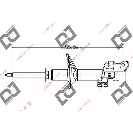 Амортизатор DJ PARTS 3438316 UB6H85 DS1097GS Z IK0V изображение 0