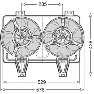 Вентилятор радиатора двигателя CTR 1209512 BKX EK 3493543 JH48SDJ изображение 0