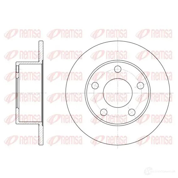 Тормозной диск REMSA 6123.00 DCA612300 1466724 BDM6 038.10 изображение 0