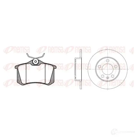 Комплект тормозных колодок и дисков REMSA RCA8 26301 WOEBPI 1468314 8263.01 изображение 0
