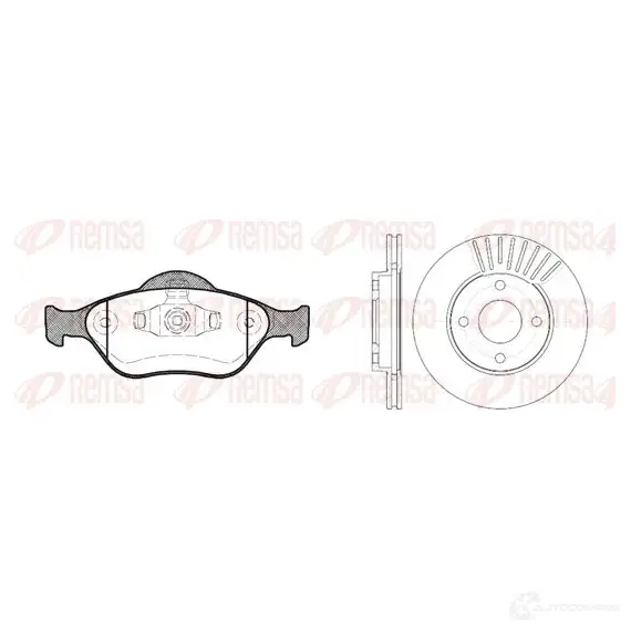 Комплект тормозных колодок и дисков REMSA 8766.00 H8HUNW 1468459 R CA876600 изображение 0