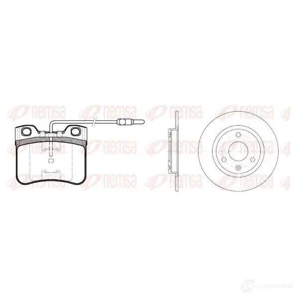 Комплект тормозных колодок и дисков REMSA RCA82 4702 8247.02 Y34NX57 1468310 изображение 0
