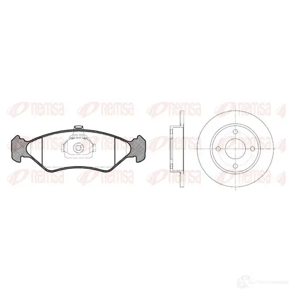 Комплект тормозных колодок и дисков REMSA RCA82 8501 1468337 H2IRAUD 8285.01