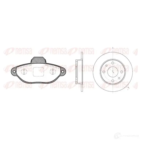 Комплект тормозных колодок и дисков REMSA R CA841400 1468375 8414.00 TM7GW изображение 0