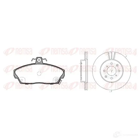 Комплект тормозных колодок и дисков REMSA 1468352 8337.01 3WOC0 RCA833 701 изображение 0