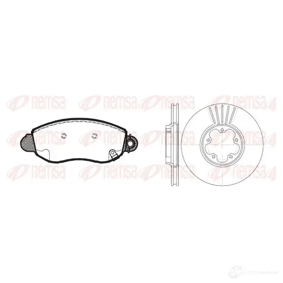 Комплект тормозных колодок и дисков REMSA 8772.01 1468463 P7YSOD RC A877201