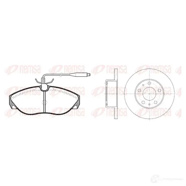 Комплект тормозных колодок и дисков REMSA 8486.00 1468387 9R8X4S RCA84860 0 изображение 0