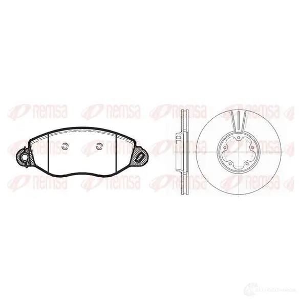 Комплект тормозных колодок и дисков REMSA RCA8772 02 8772.02 XAP9YQP 1468464