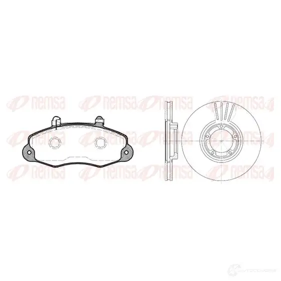 Комплект тормозных колодок и дисков REMSA KC577R 8391.01 RC A839101 1468369 изображение 0