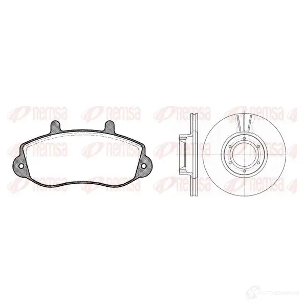 Комплект тормозных колодок и дисков REMSA RC A867700 1468443 8677.00 QTBPBI