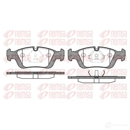 Тормозные колодки дисковые, комплект REMSA 1464048 0384.00 21 292 21293 изображение 0