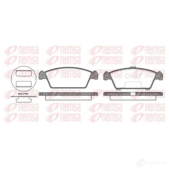 Тормозные колодки дисковые, комплект REMSA PCA0459 00 0459.00 UEZ8OG 1464192