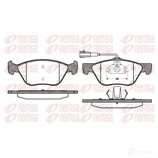 Тормозные колодки дисковые, комплект REMSA B PM0589.22 PCA058922 1464327 0589.22
