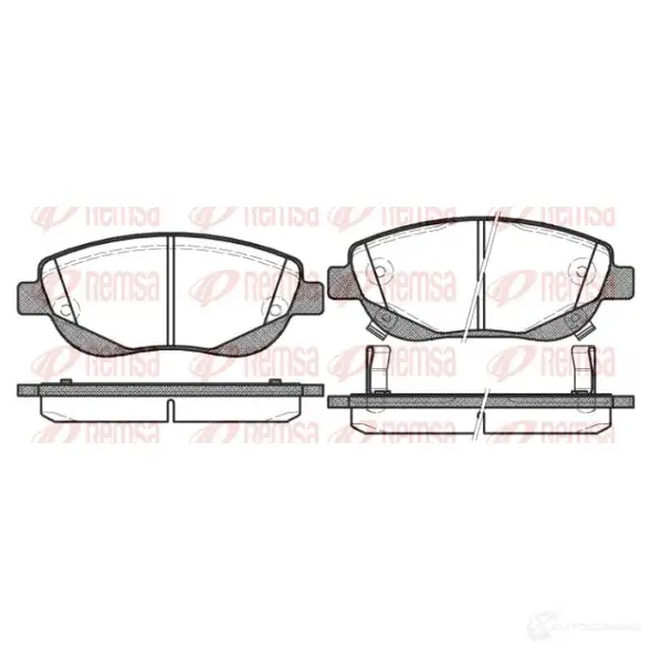 Тормозные колодки дисковые, комплект REMSA BPM1448. 02 PCA144802 1448.02 1465220 изображение 0
