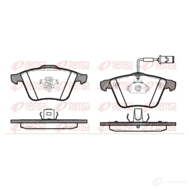 Тормозные колодки дисковые, комплект REMSA GOBU1L 0964.52 PCA 096452 1464769