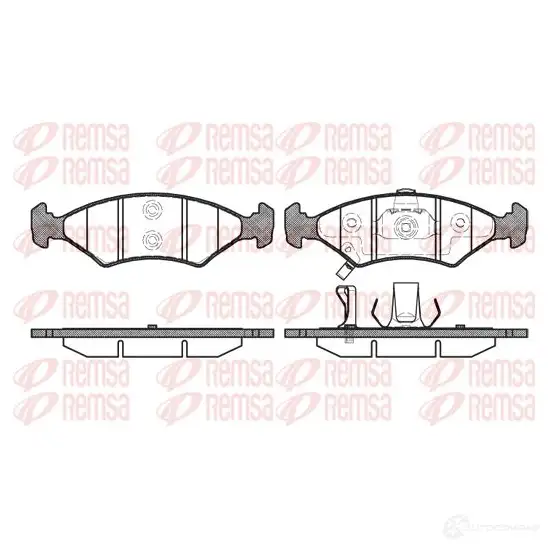 Тормозные колодки дисковые, комплект REMSA 2326 6 1464240 23267 0502.22 изображение 0