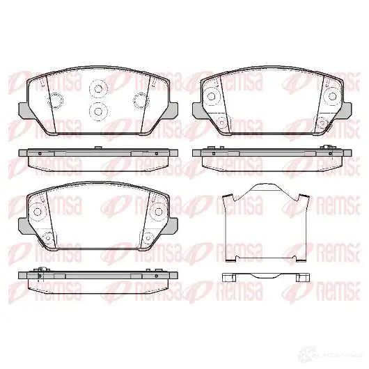 Тормозные колодки дисковые, комплект REMSA UXZVJ S 1437174840 1809.02