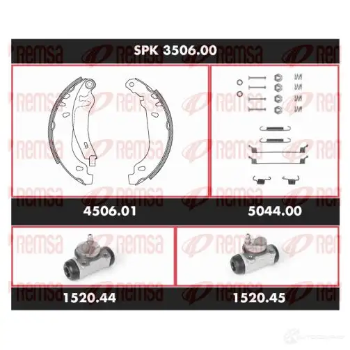 Тормозные колодки и цилиндры REMSA SCA35060 0 1469467 SPK 3506.00 KC9JFM