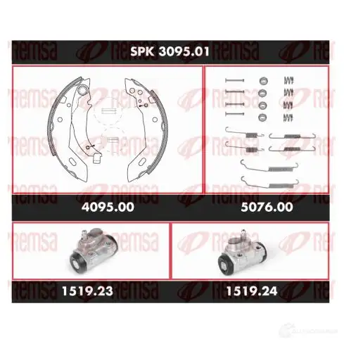 Тормозные колодки и цилиндры REMSA SCA3095 01 1469353 SPK 3095.01 024M8