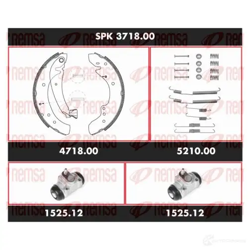 Тормозные колодки и цилиндры REMSA SPK 3718.00 1469485 MPGKWH SCA371 800