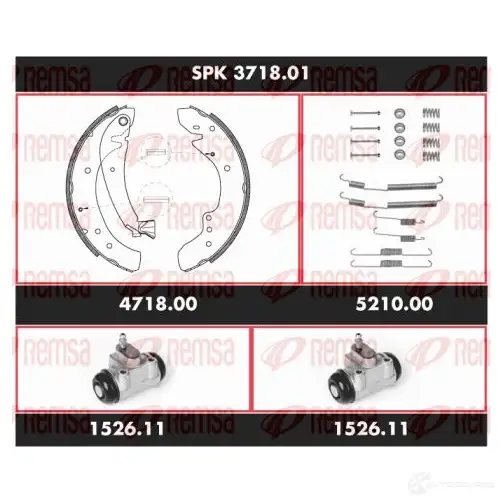 Тормозные колодки и цилиндры REMSA S CA371801 SPK 3718.01 G4YVKMN 1469486