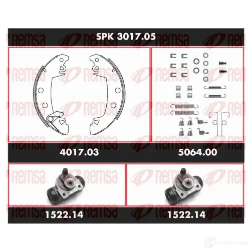 Тормозные колодки и цилиндры REMSA SCA3017 05 54YFD 1469286 SPK 3017.05 изображение 0