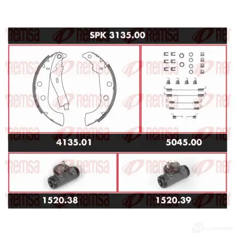 Тормозные колодки и цилиндры REMSA ZFZFL0B 1469373 SPK 3135.00 SCA 313500 изображение 0