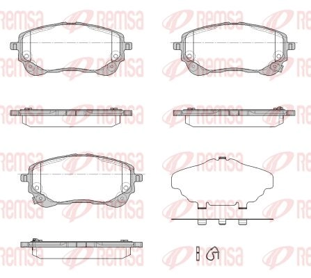 Тормозные колодки дисковые, комплект REMSA NK DFD 1439898749 1858.02