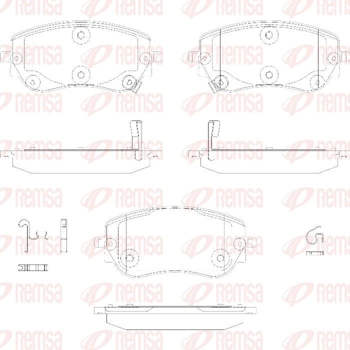 Тормозные колодки дисковые, комплект REMSA C0 1B3 1439898796 1940.02