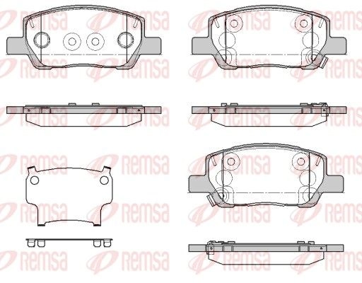 Тормозные колодки дисковые, комплект REMSA 1439898825 1974.02 V QN76