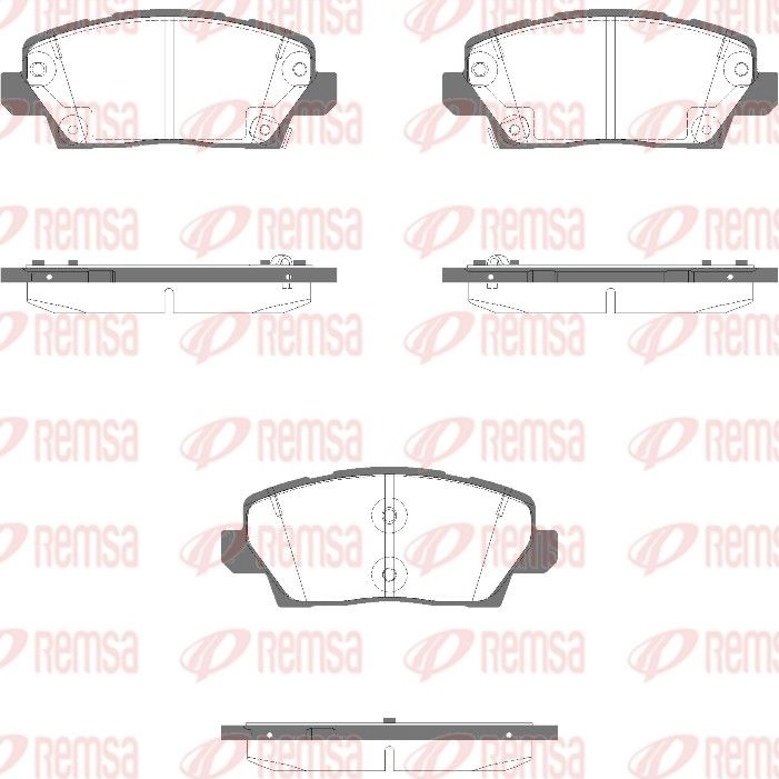 Тормозные колодки дисковые, комплект REMSA 1995.02 T PV3ZW8 1440217543