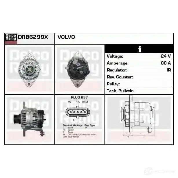 Генератор REMY DB740 0 16GDCX 1857419 drb6290x - Изображение 1